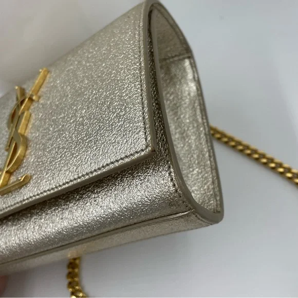 ❌SOLD❌ YSL Kate Small Sparkling Light Gold Bag Clutch - Picture 13 of 16